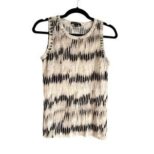 NEW Acrobat Tie Dye Print Sleeveless Tank Top Linen Grey Black Size S [jb]